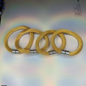 Vintage Erica Zap Gold Plated Mesh Bracelets